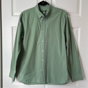 Club Monaco Men's Long-Sleeve Button-Down Shirt - Sage Green, Size Medium NWT